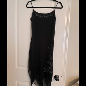 Black and Silver Spaghetti Strap Dress in size Medium.